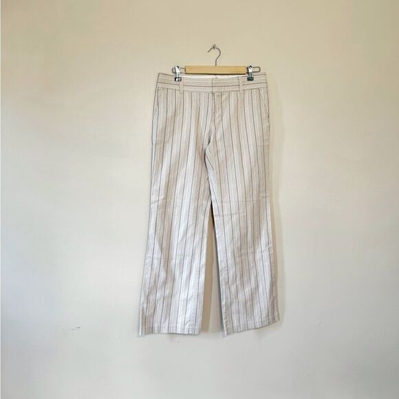 SALE! Cream/Pink Old Navy Striped Low Waist Pants Size 8 EUC - Picture 1 of 5